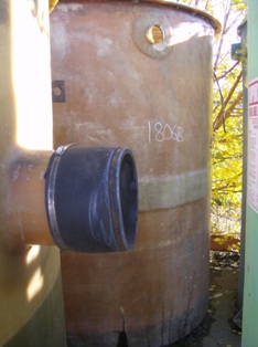 1500 Gallon Vertical Holding Tank made of Fiberglass