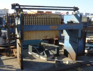 Duriron 10.5 cu. ft. used wastewater treatment filter press