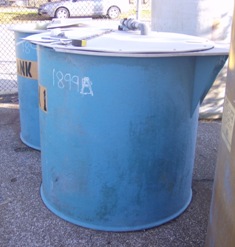 350 gallon vertical holding tank, fiberglass, 48"H x 48"Dia