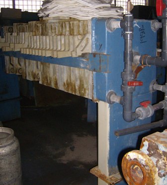 JWI filter press, 8 cu. ft. used filter press expandable to 9 cu. ft.